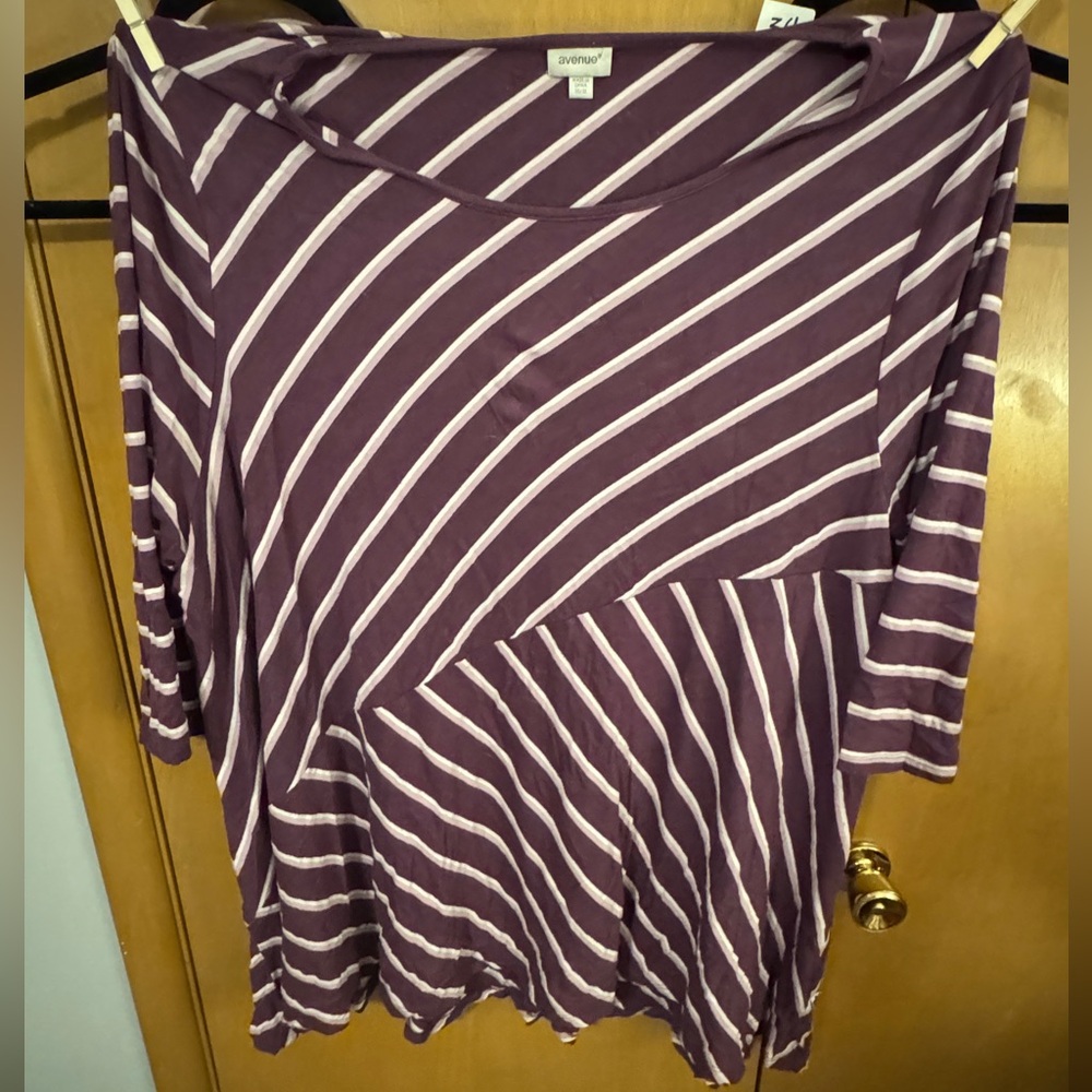 Avenue Tunic in Purple and White Stripe